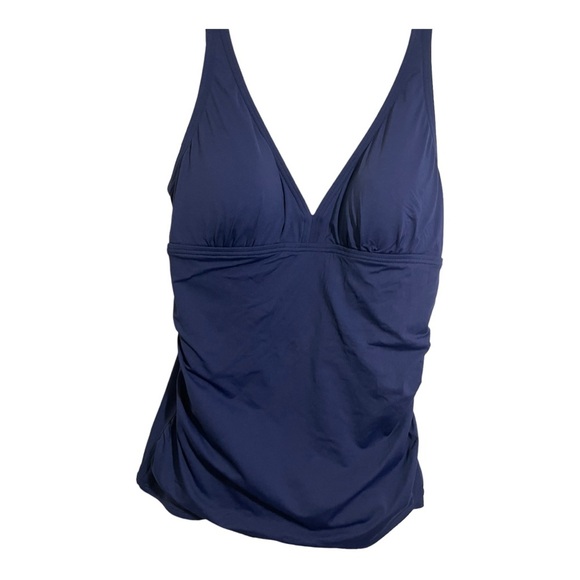 Tommy Bahama womens pearl over the shoulder tankini blue. Size Small. - Picture 5 of 9